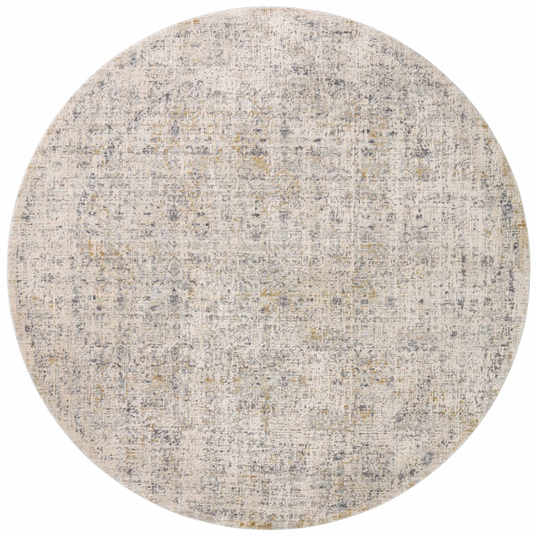 Serene Skies 5' Round Blue Wool-Blend Low Pile Area Rug