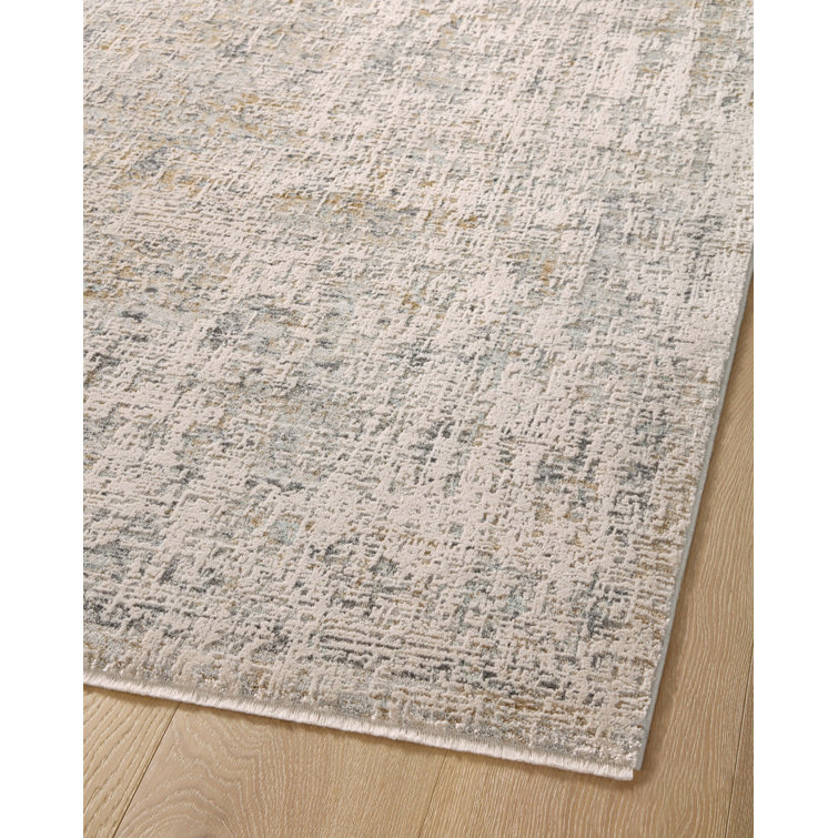 Serene Skies 5' Round Blue Wool-Blend Low Pile Area Rug