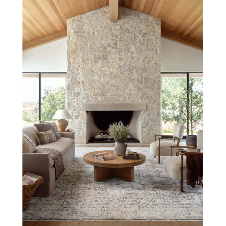 Alie Charcoal and Beige Wool Runner Rug 2'-7" x 7'-9"