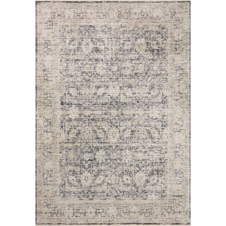 Amber Lewis Charcoal and Beige Wool Blend Rectangular Area Rug