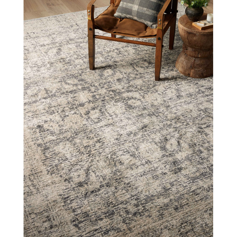 Amber Lewis Charcoal and Beige Wool Blend Rectangular Area Rug