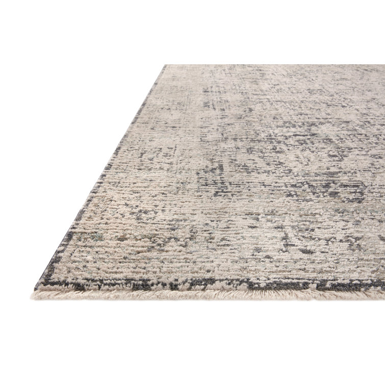 Amber Lewis Charcoal and Beige Wool Blend Rectangular Area Rug