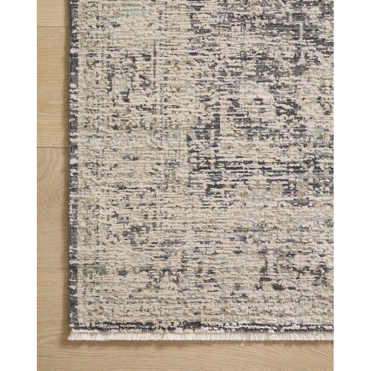 Amber Lewis Charcoal and Beige Wool Blend Rectangular Area Rug