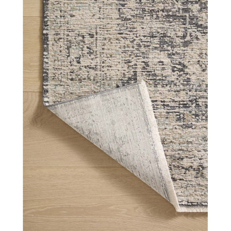 Amber Lewis Charcoal and Beige Wool Blend Rectangular Area Rug
