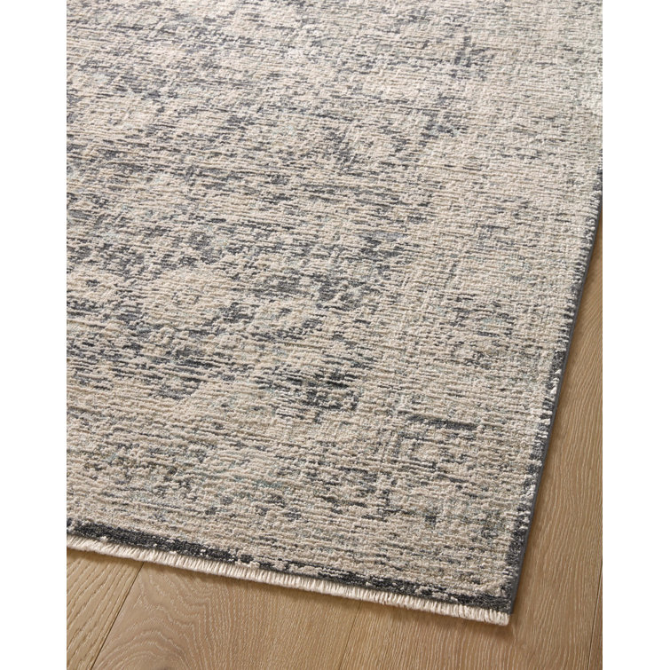 Amber Lewis Charcoal and Beige Wool Blend Rectangular Area Rug