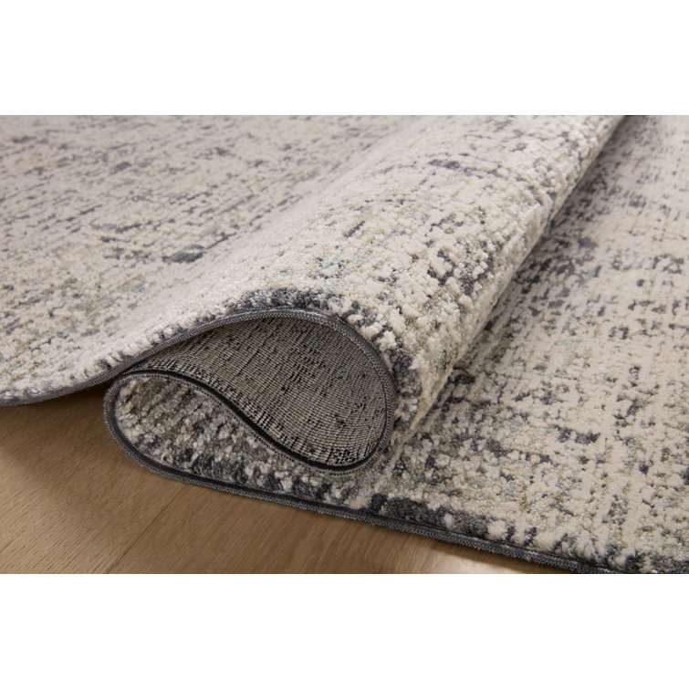 Amber Lewis Charcoal and Beige Wool Blend Rectangular Area Rug