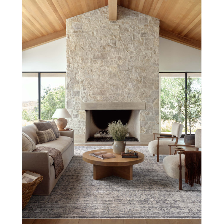 Charcoal Dove 8'x10' Softened Traditional Wool Blend Area Rug