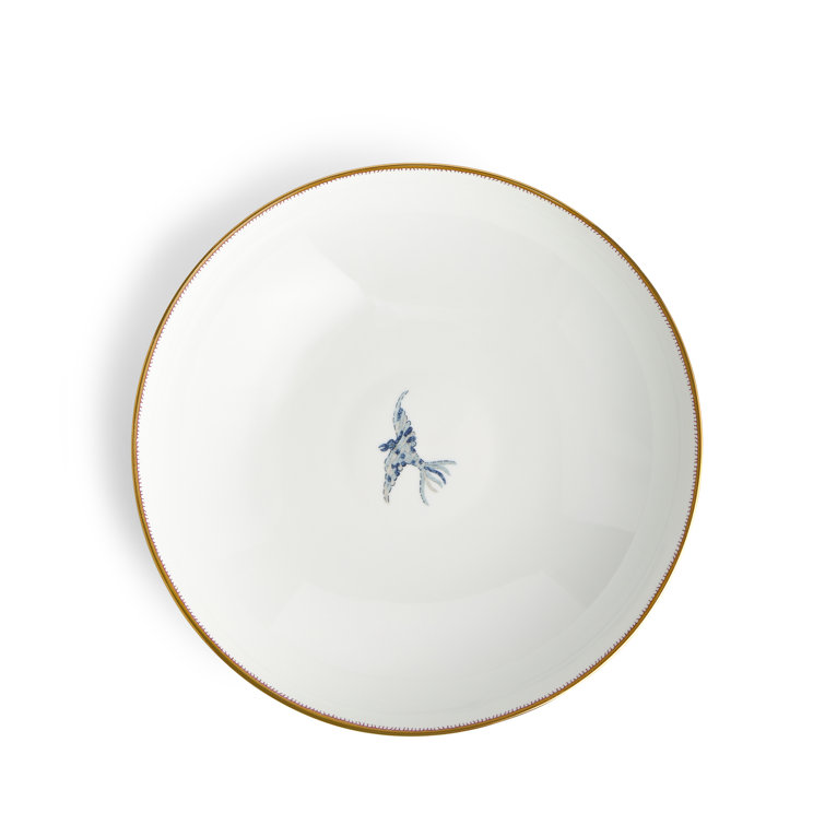Mythical Creatures 9.6" White Ceramic Serving Bowl
