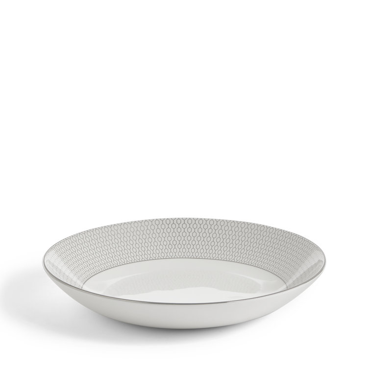 Gio Platinum 9.64" White Ceramic Pasta Bowl