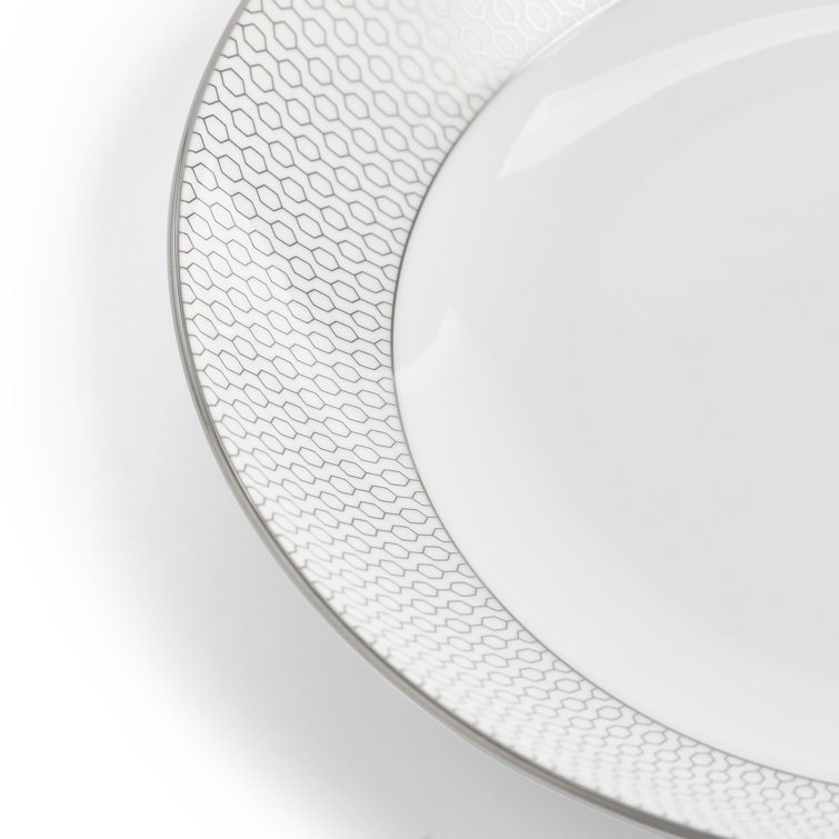 Gio Platinum 9.64" White Ceramic Pasta Bowl
