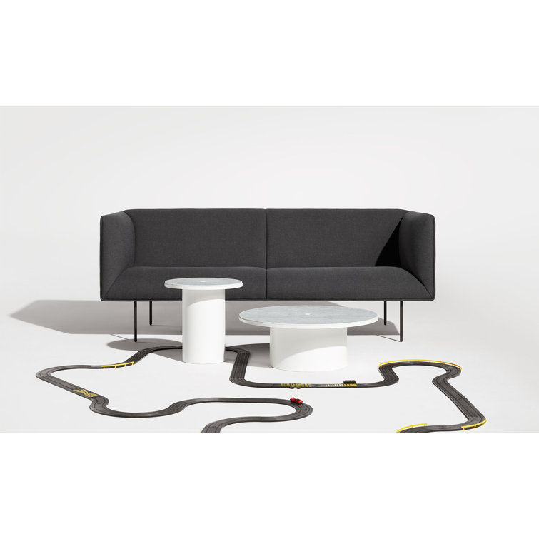 Camel Velvet Tight Back Sofa with Blackened Steel Legs