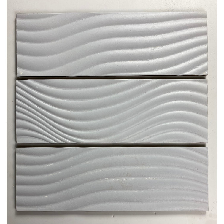 Beige Glossy Textured Glass Subway Wall Tile 4x12