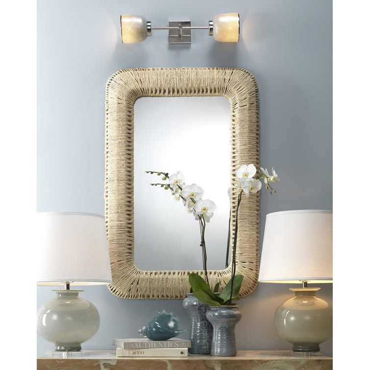 Raelyn Natural Corn Rope Wrapped Rectangular Wall Mirror
