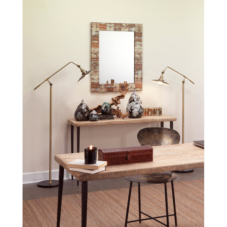 Bohemian Multicolor Wood Tile Accent Mirror