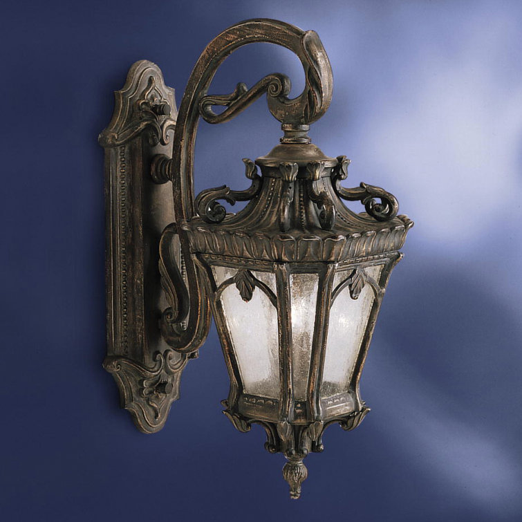 Bronze and Black 24" Traditional Lantern Wall Light