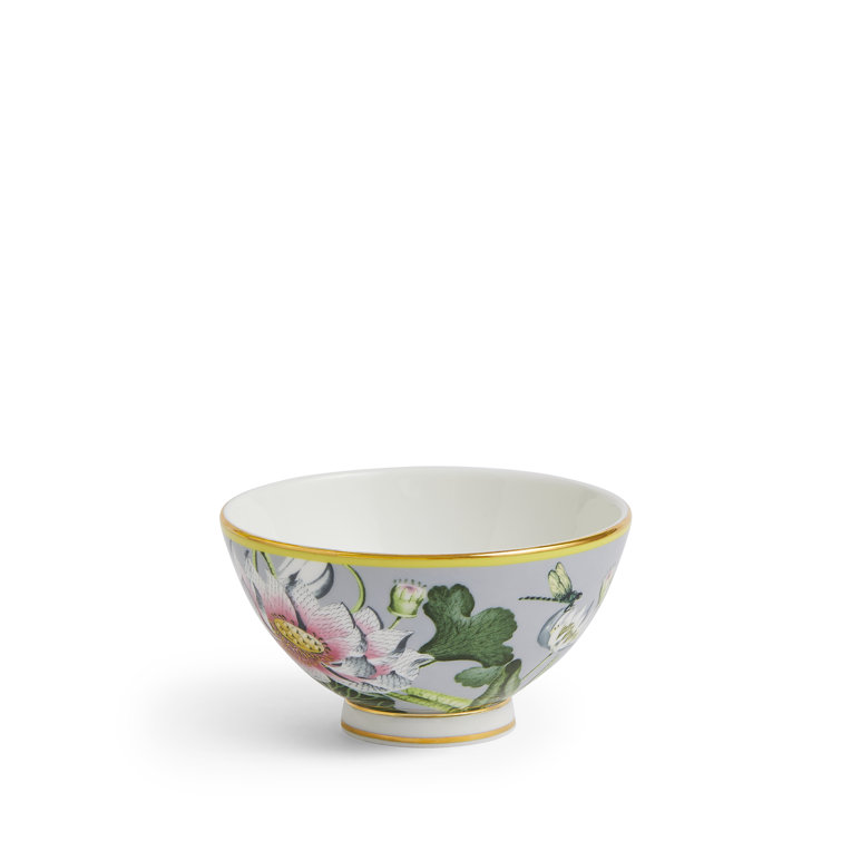 Eastern-Inspired Ceramic Bowl with Metallic Band