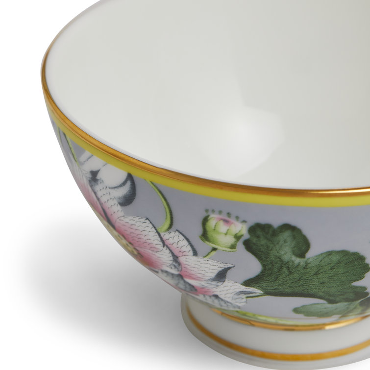 Eastern-Inspired Ceramic Bowl with Metallic Band