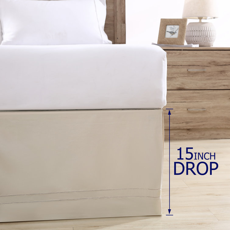 Beige Cotton King Split Corner Bed Skirt