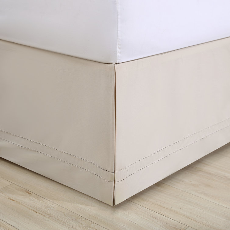 Beige Cotton King Split Corner Bed Skirt