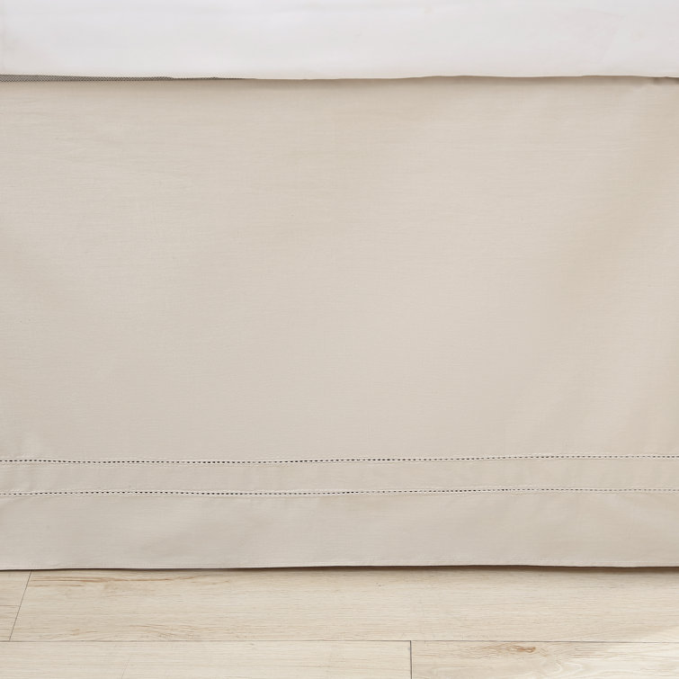 Beige Cotton King Split Corner Bed Skirt