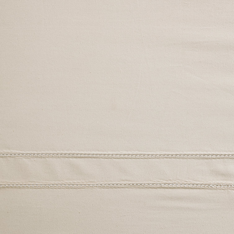 Beige Cotton King Split Corner Bed Skirt
