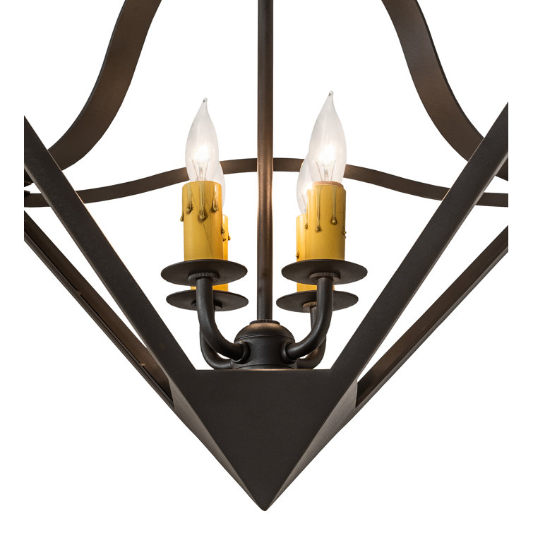 Zale 4-Light Black Wrought Iron Indoor/Outdoor Pendant