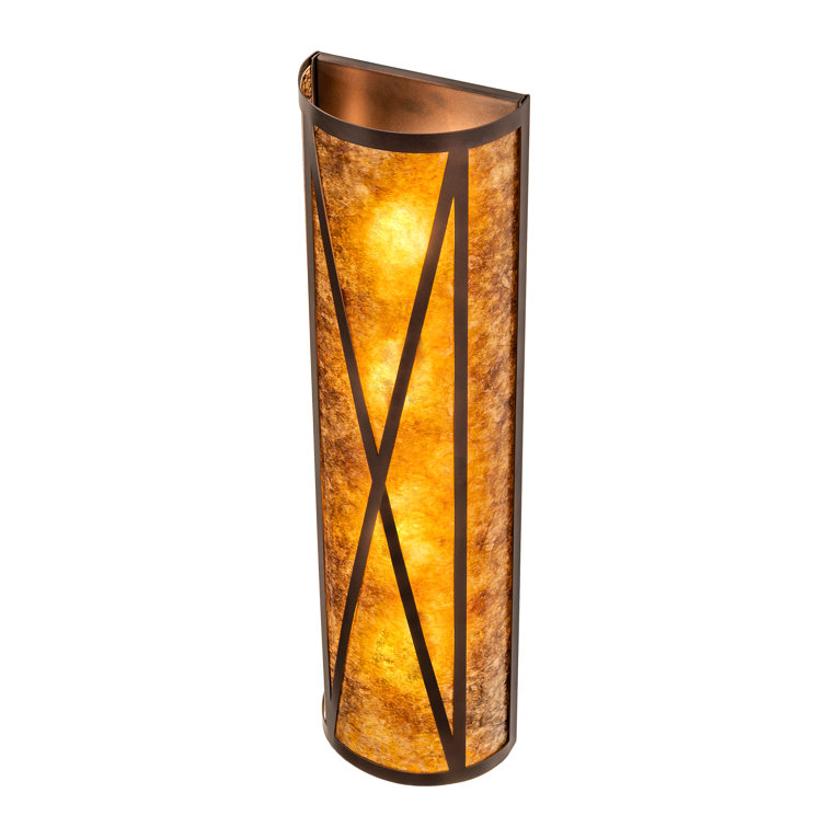Mahogany Bronze Amber Mica 4-Light Wall Sconce
