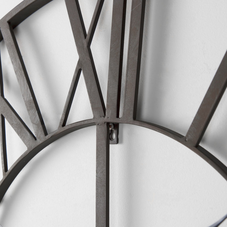 30'' Matte Black Metal Roman Numeral Wall Clock