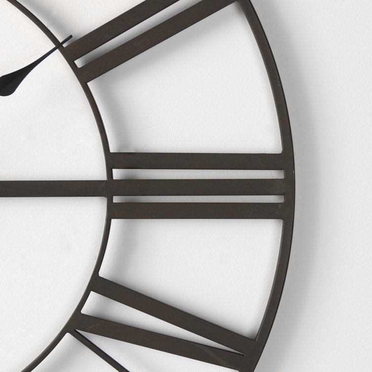 30'' Matte Black Metal Roman Numeral Wall Clock