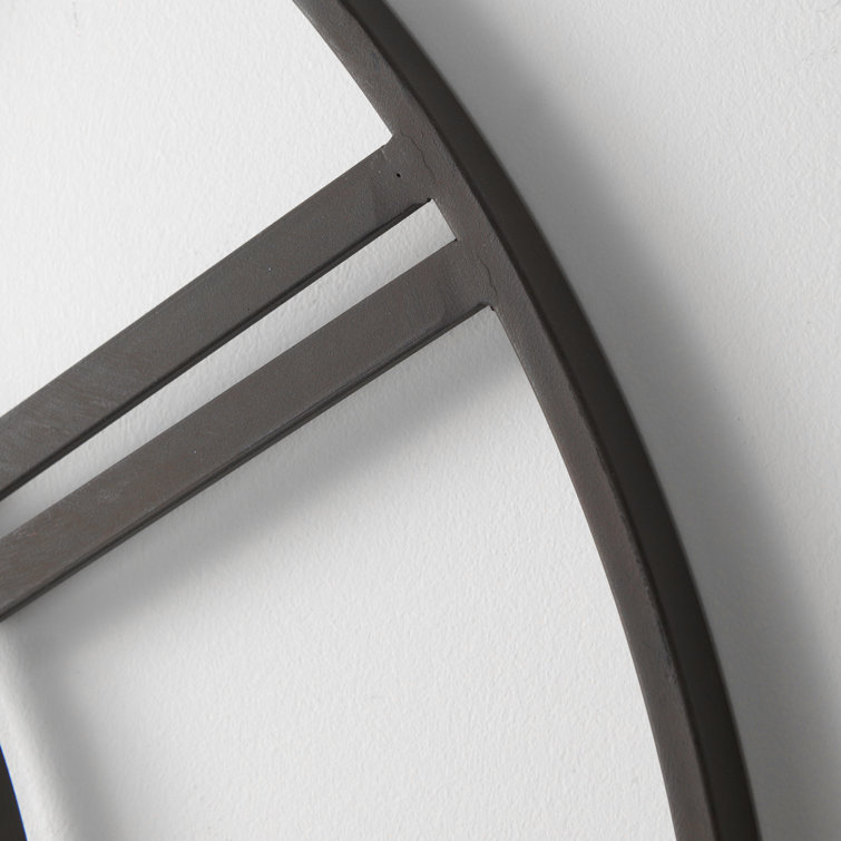 30'' Matte Black Metal Roman Numeral Wall Clock