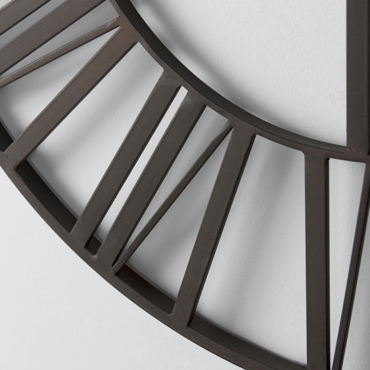 30'' Matte Black Metal Roman Numeral Wall Clock