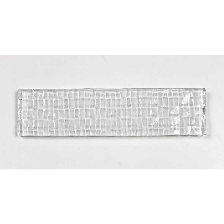 Metro Cubes 2x8 White Glossy Glass Subway Wall Tile
