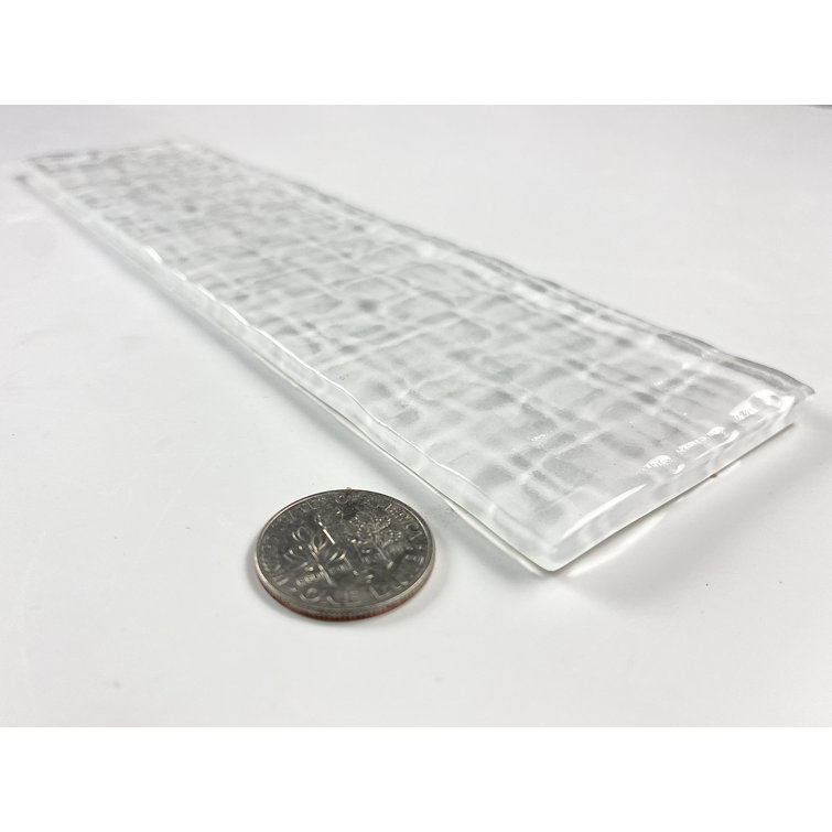 Metro Cubes 2x8 White Glossy Glass Subway Wall Tile
