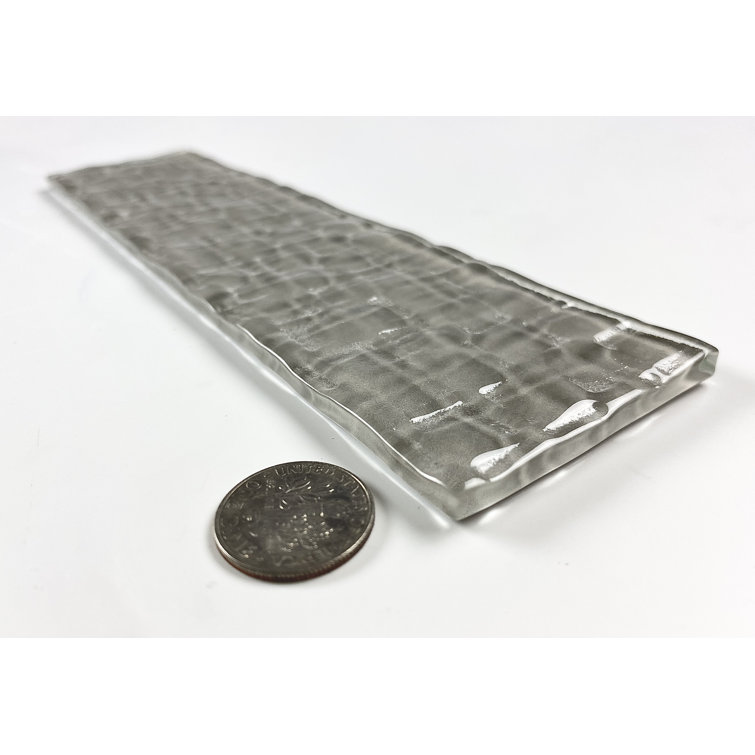 Metro Cubes 2 in. x 8 in. Textured Glass Straight Edge Subway Decorative Kitchen & Bathroom Wall Tile