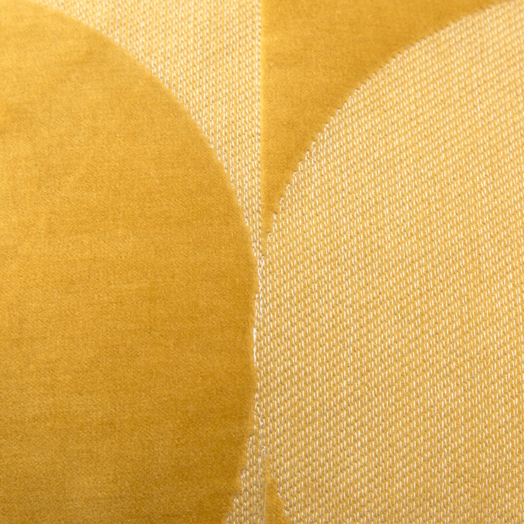 Yellow Embroidered Cotton Square Throw Pillow Set