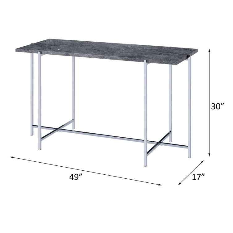 Adelae 49'' Faux Marble and Chrome Sofa Table