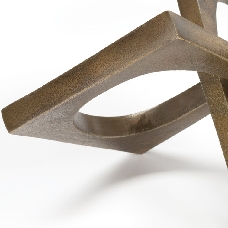 Brasstone Angular & Curved Metal Sculpture, 10.25"