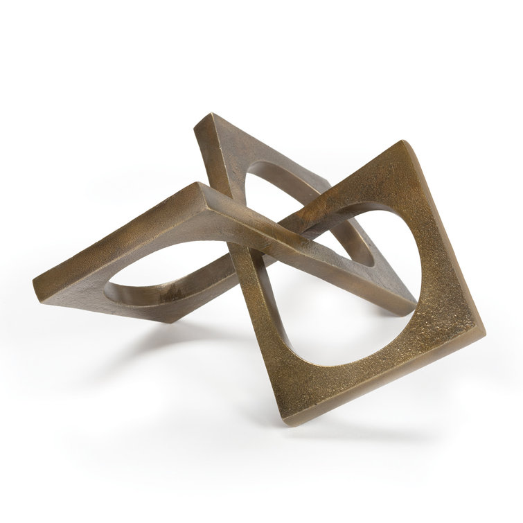 Brasstone Angular & Curved Metal Sculpture, 10.25"