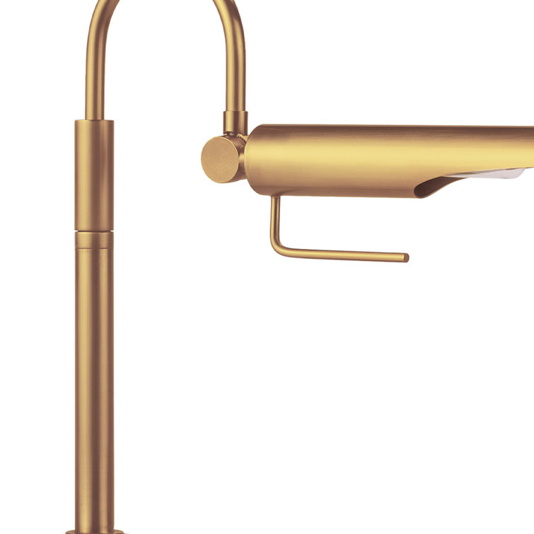 Adjustable Raven Task Lamp in Natural Brass with Sleek Lines