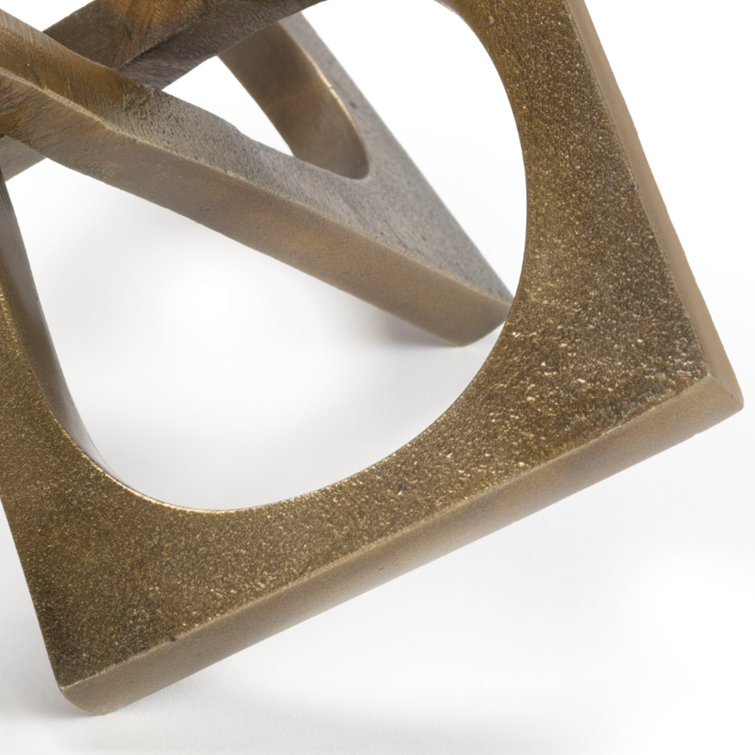 Brasstone Angular & Curved Metal Sculpture, 10.25"