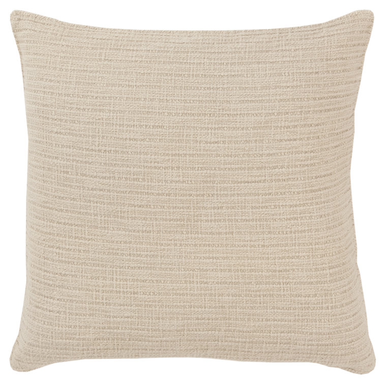 Natural Striped Cotton Square Throw Pillow 22" x 22"