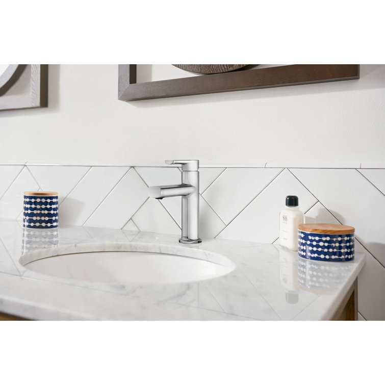 Meena Chrome Single-Handle Bathroom Faucet with Deckplate