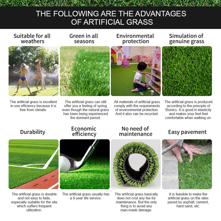 5' x 10' Green UV Resistant Artificial Grass Turf Roll