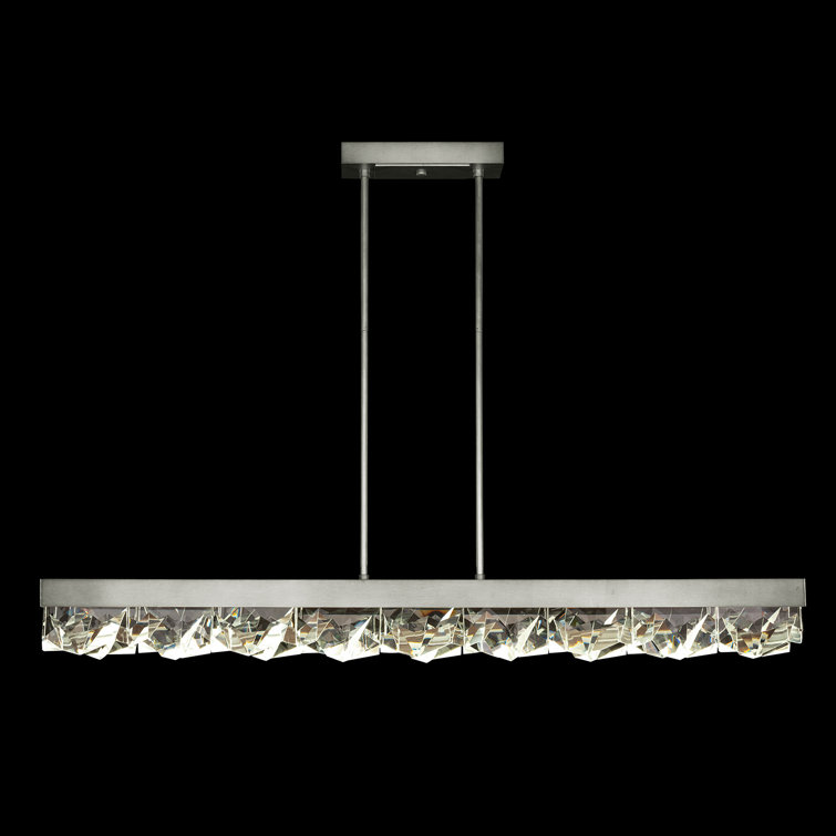 Strata Crystal-Embellished Silver LED Island Pendant, 54.5"