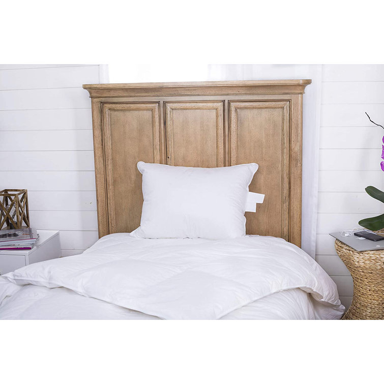 Queen Size White Cotton Hypoallergenic Down Feather Bed Pillow