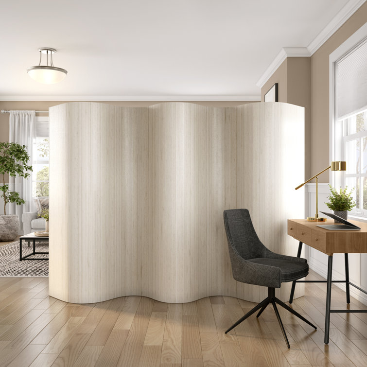 Gray Bamboo Wave 72.25" Room Divider Screen