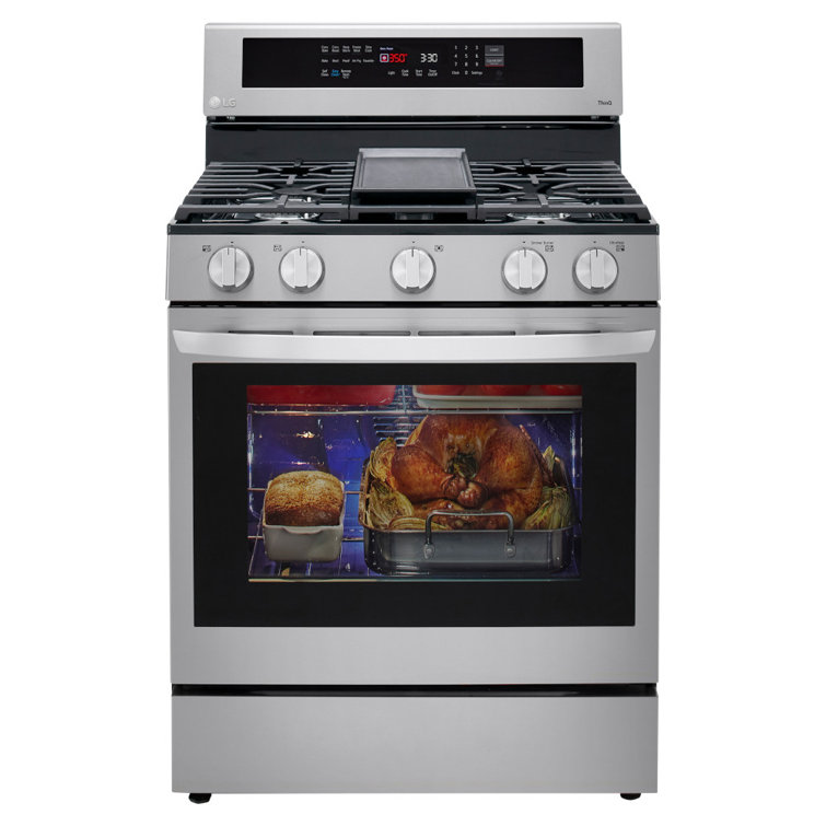 30" Stainless Steel Smart Freestanding Gas Range with Air Fry