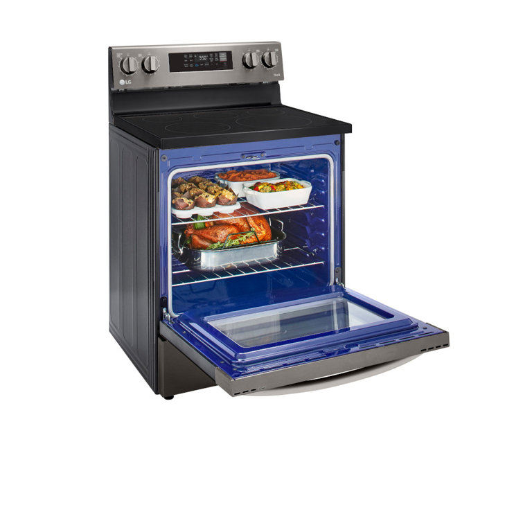 30" Black Stainless Steel Smart Freestanding Electric Range
