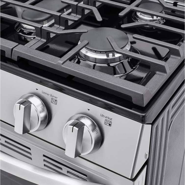 30" Stainless Steel Smart Freestanding Gas Range with Air Fry