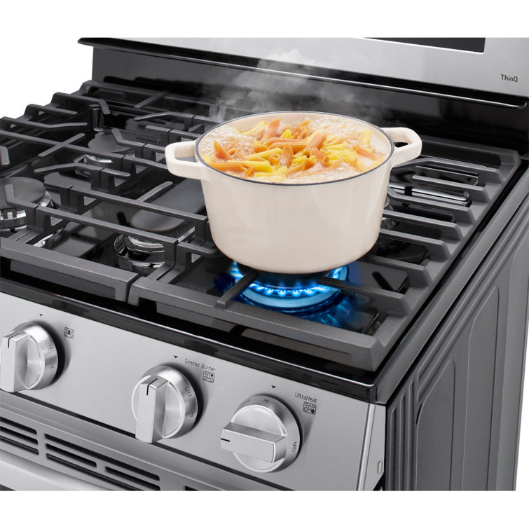 30" Stainless Steel Smart Freestanding Gas Range with Air Fry